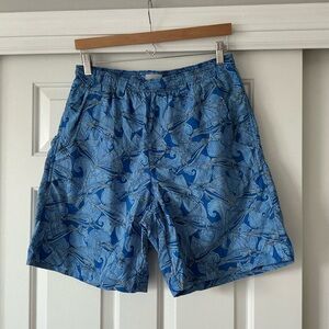 Columbia Men’s Blue PFG Rambler Printed Water Fish Swim Trunks M